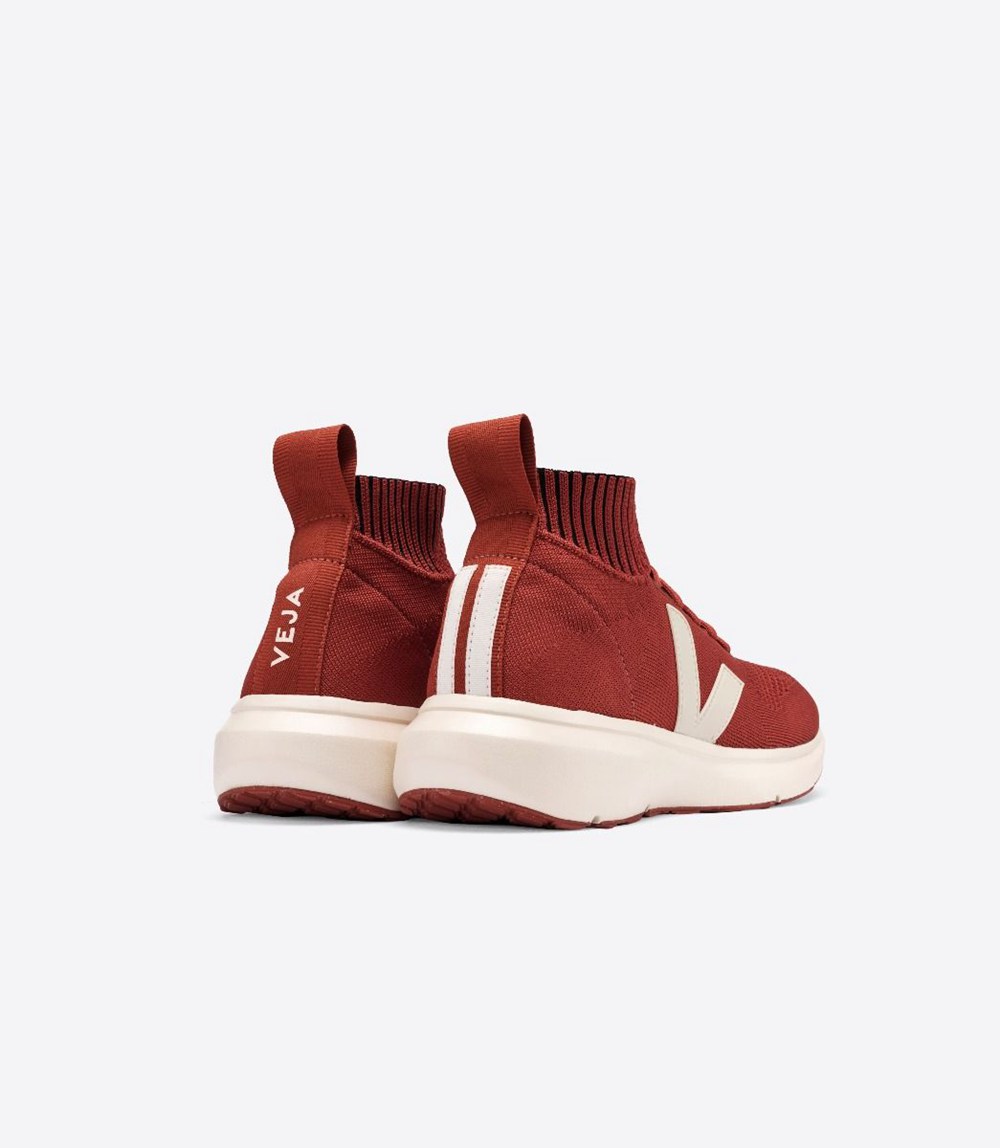 Tenis Veja Hombre - V-Knit X Rick Owens Mid - Rojos - 106QZPIYA